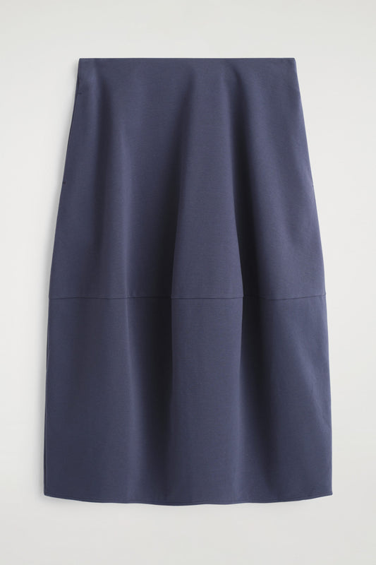 Rounded Cotton Midi Skirt