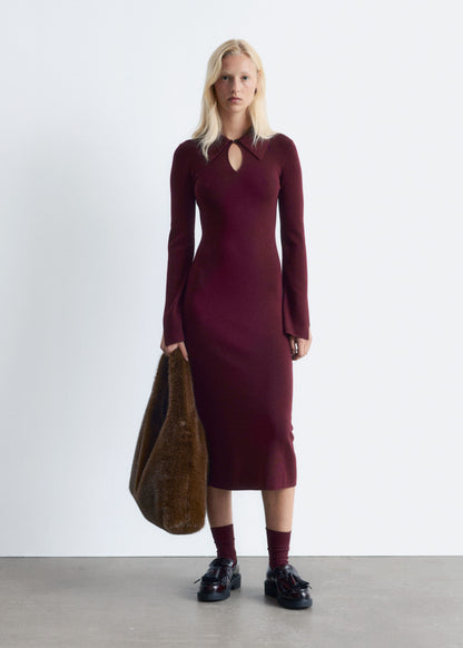 Knitted Wool Midi Dress