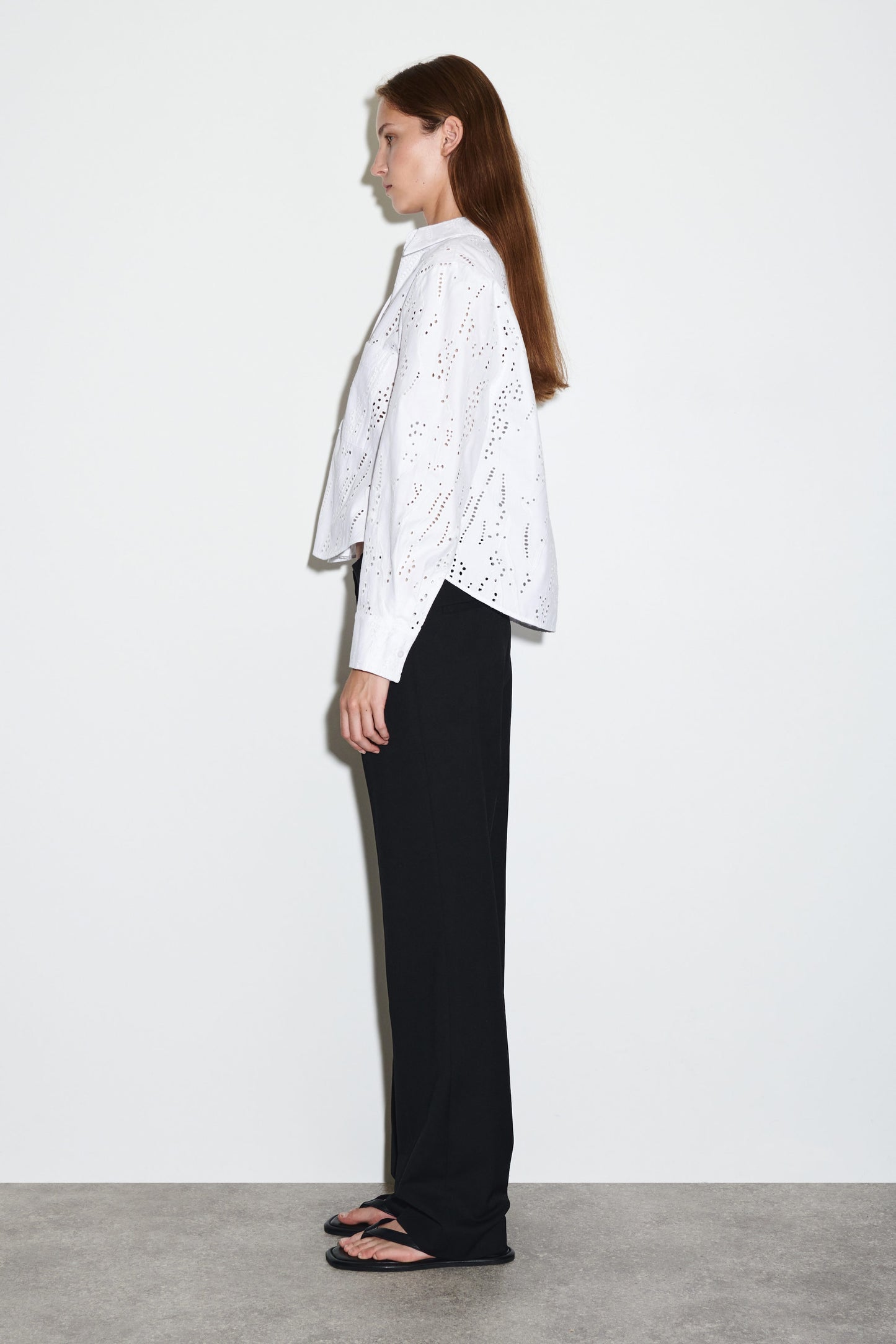 Cropped Broderie Anglaise Shirt