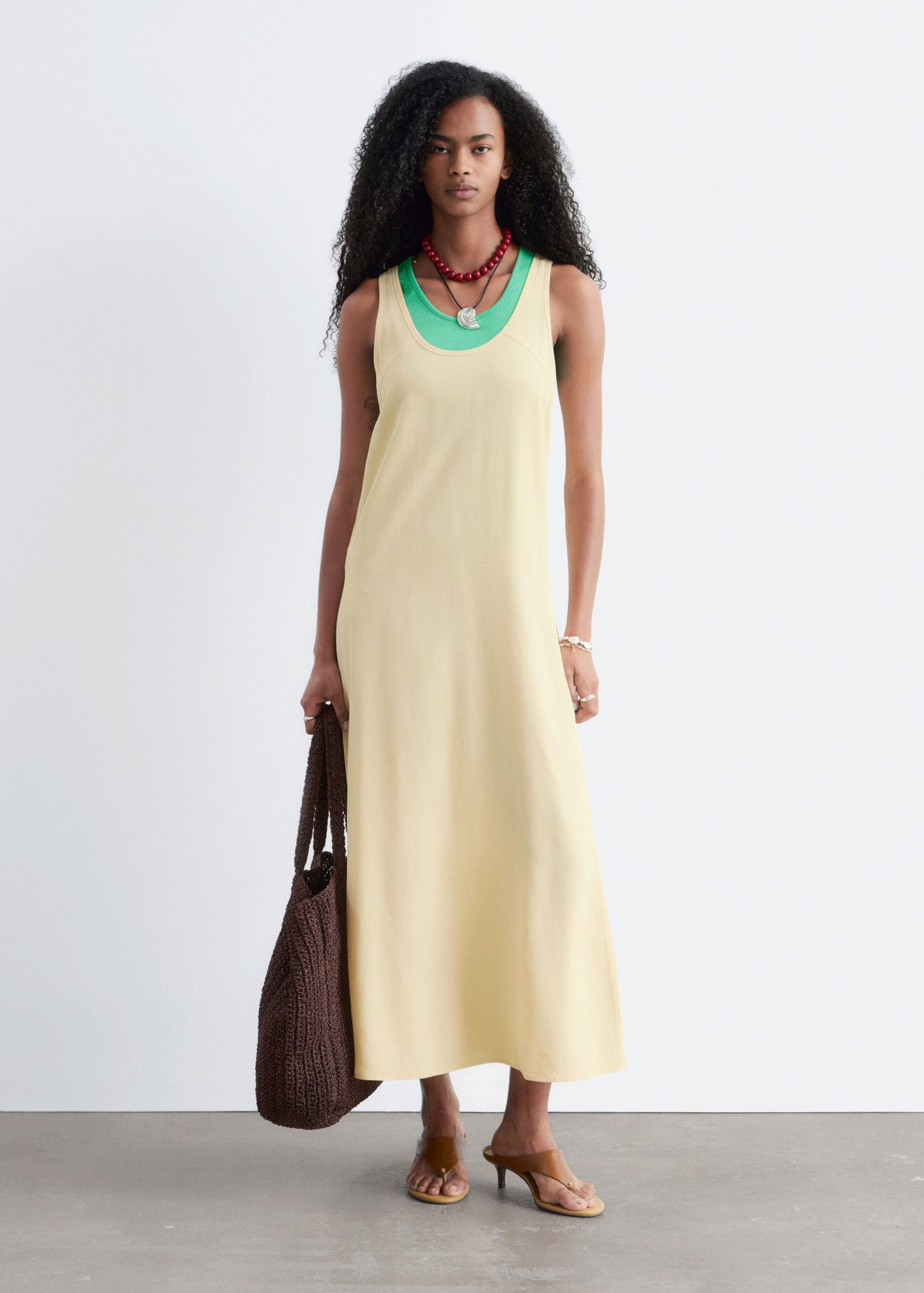 Scoop-Neck Midi Dress