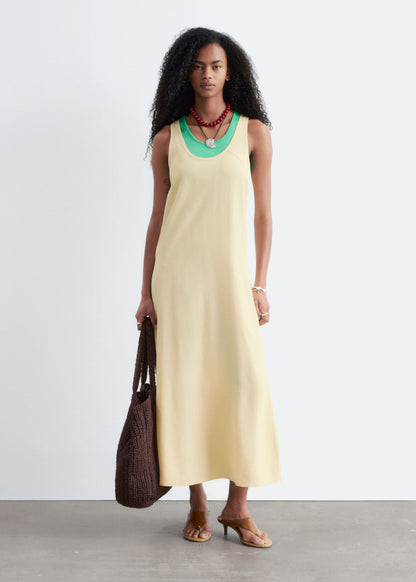 Scoop-Neck Midi Dress