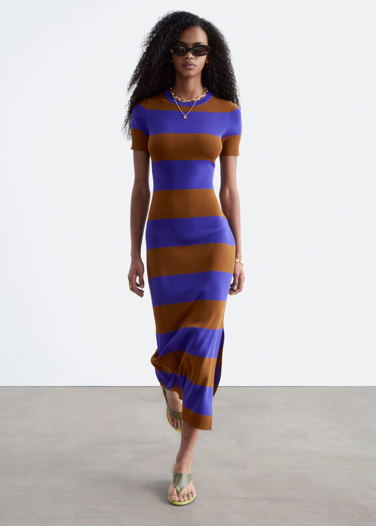 Rib-Knitted Maxi Dress - Purple/Brown - & Other Stories GB