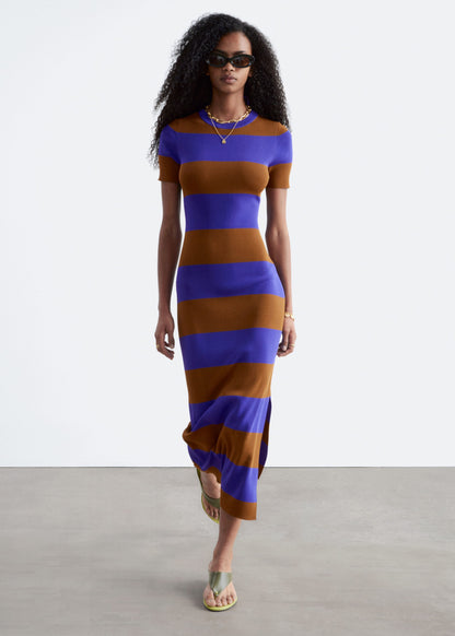 Rib-Knitted Maxi Dress - Purple/Brown - & Other Stories GB