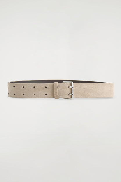 Double-Prong Suede Belt