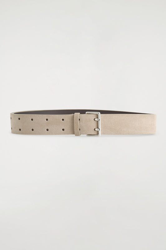 Double-Prong Suede Belt