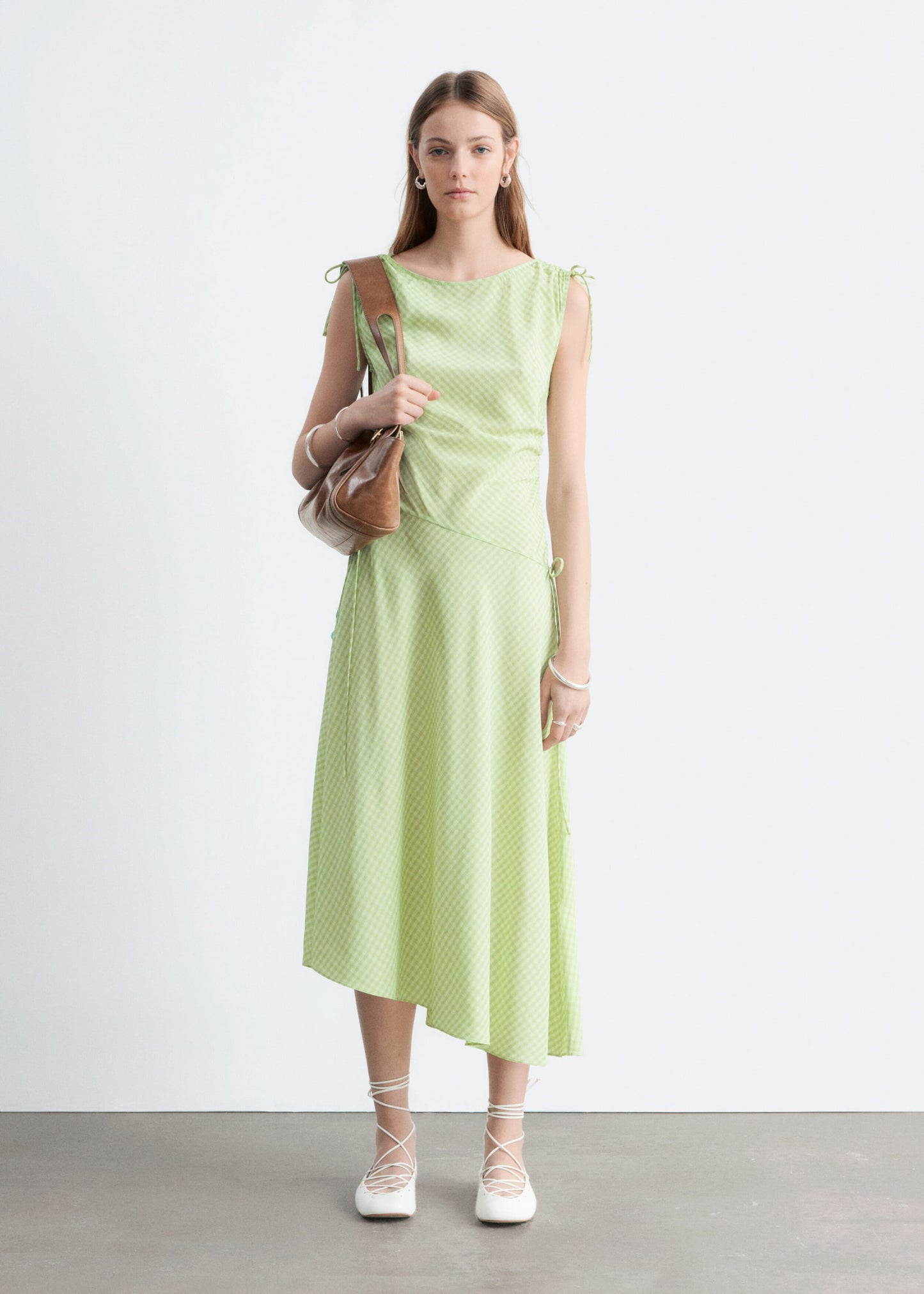 Asymmetric Draped Midi Dress