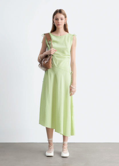 Asymmetric Draped Midi Dress