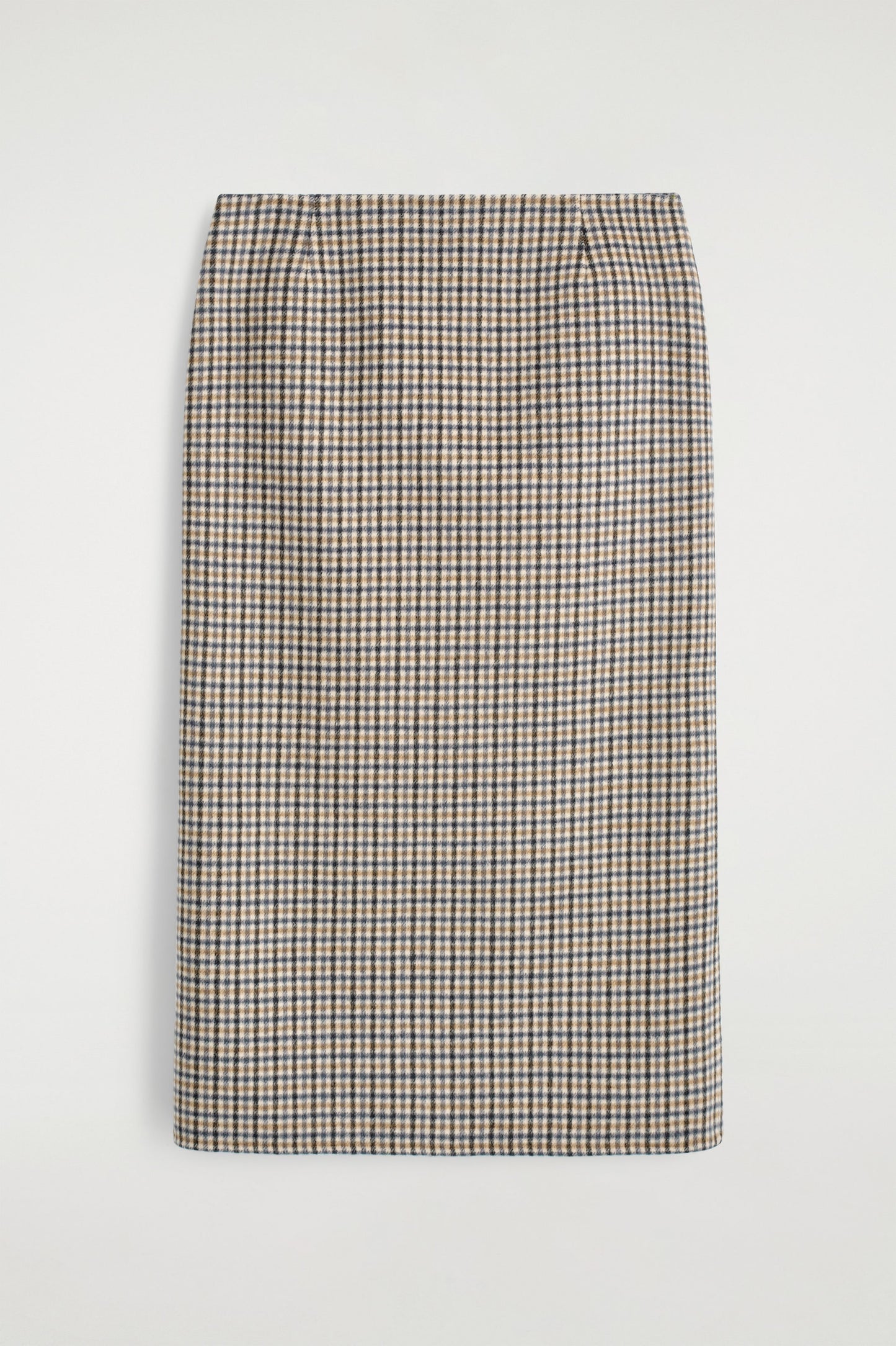 Checked Double-Faced Wool Skirt
