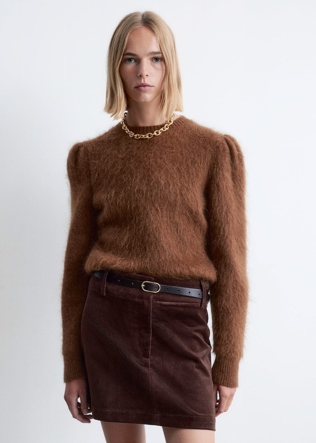 Mohair-Blend Puff-Sleeve Jumper