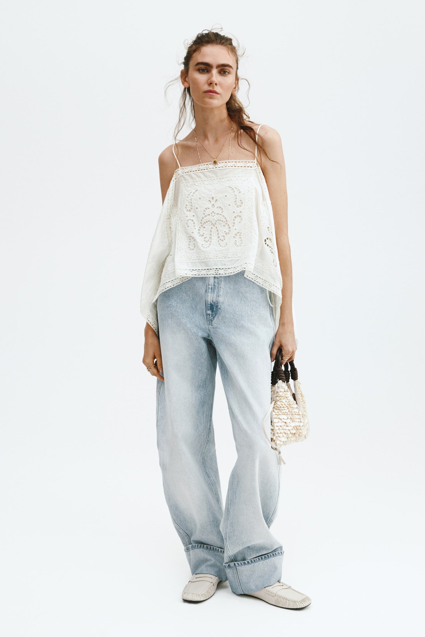 Broderie anglaise strappy top