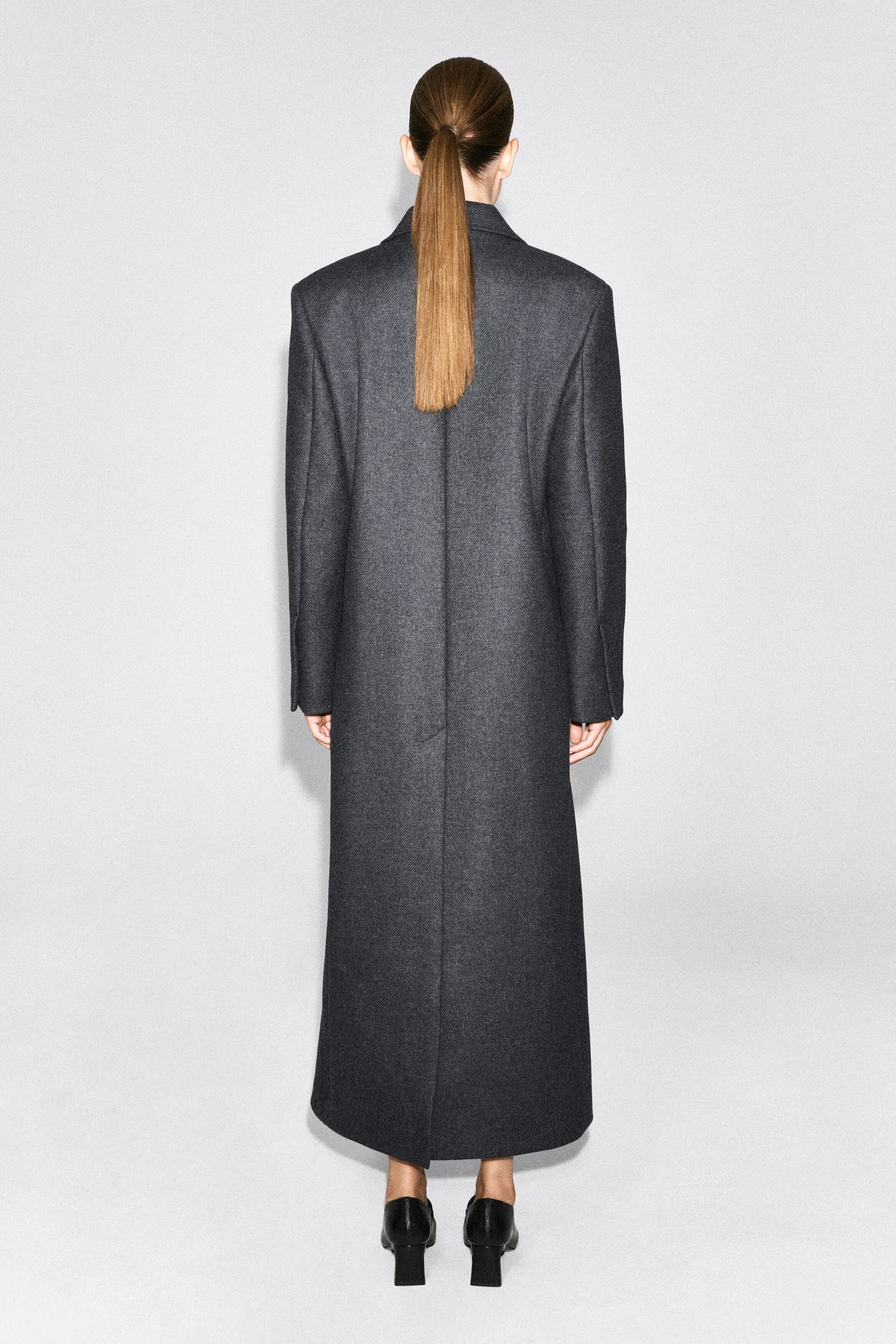 Tailored Wool-Blend Double-Breasted Coat