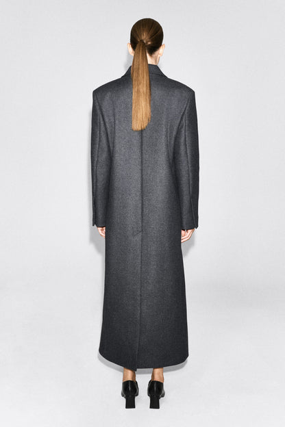 Tailored Wool-Blend Double-Breasted Coat