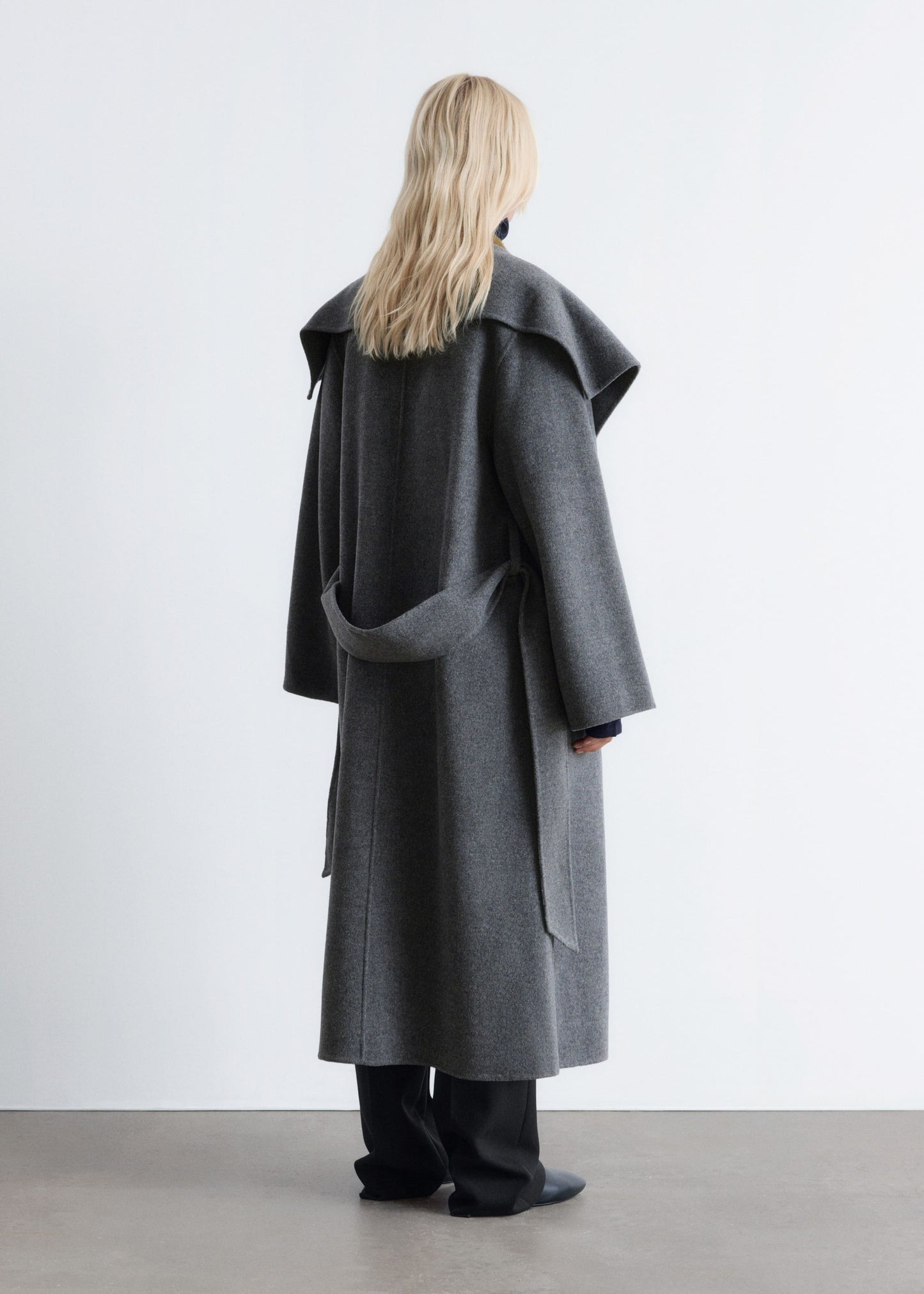 Shawl-Collar Wool Maxi Coat