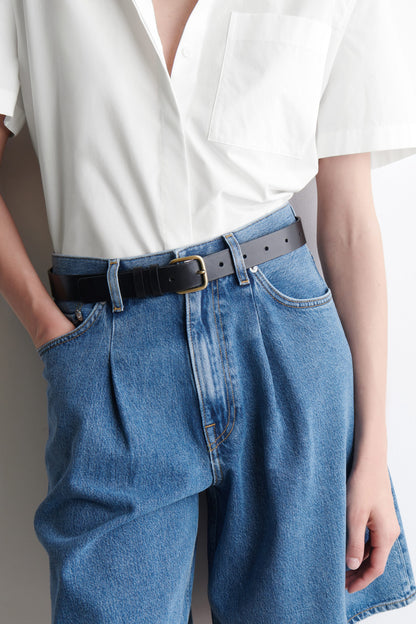Wide-Leg Denim Shorts