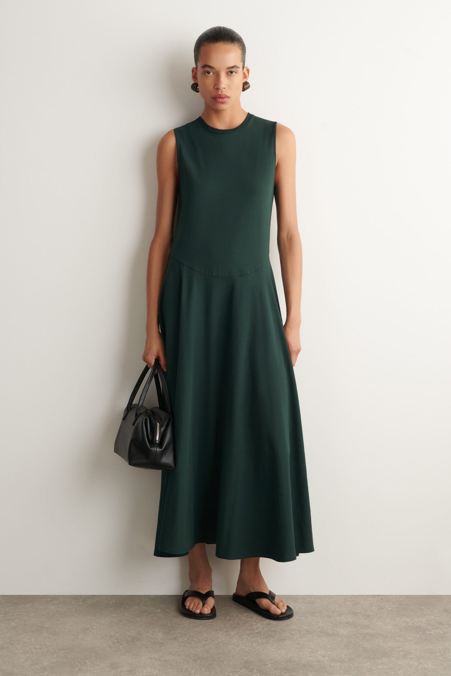 Sculptural cotton-jersey midi dress
