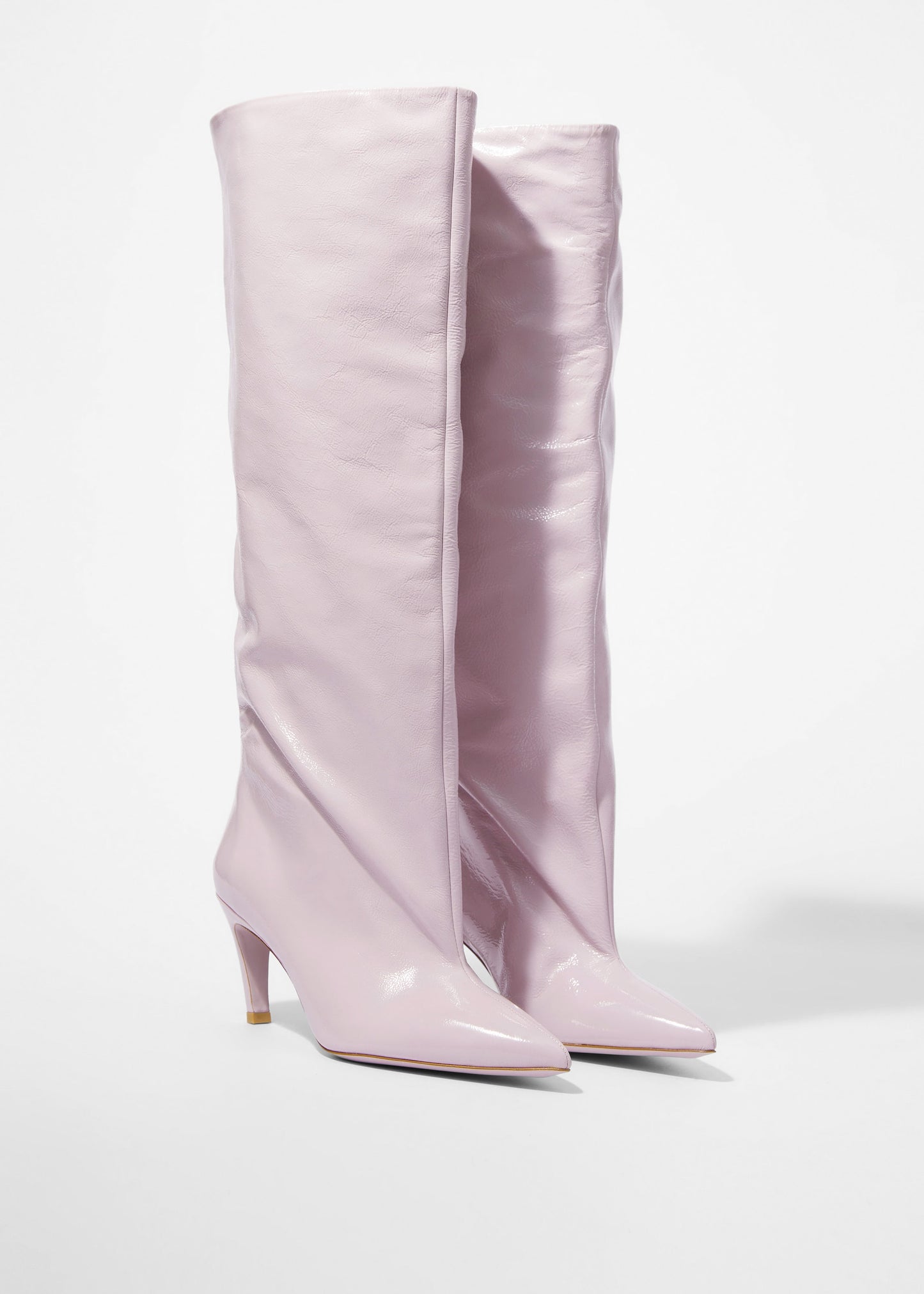 Patent-Leather Knee Boots