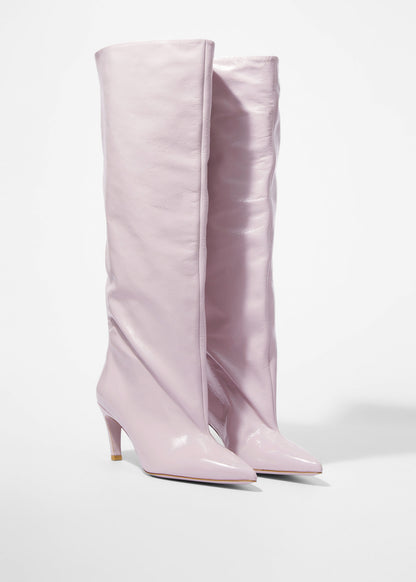 Patent-Leather Knee Boots