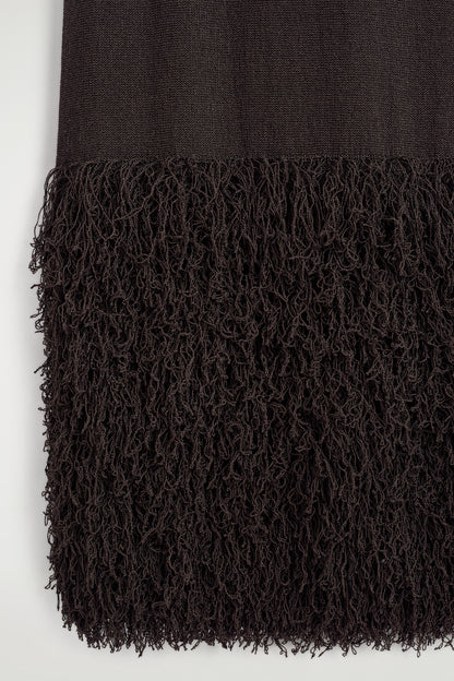 Fringed-Hem Knitted Column Dress