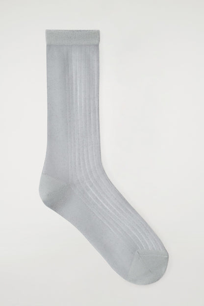 Ribbed Sheer Socks