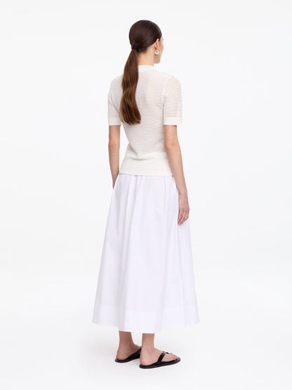 Pointelle V-Neck Top