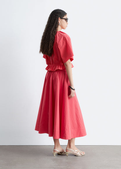 Gathered A-line Maxi Skirt
