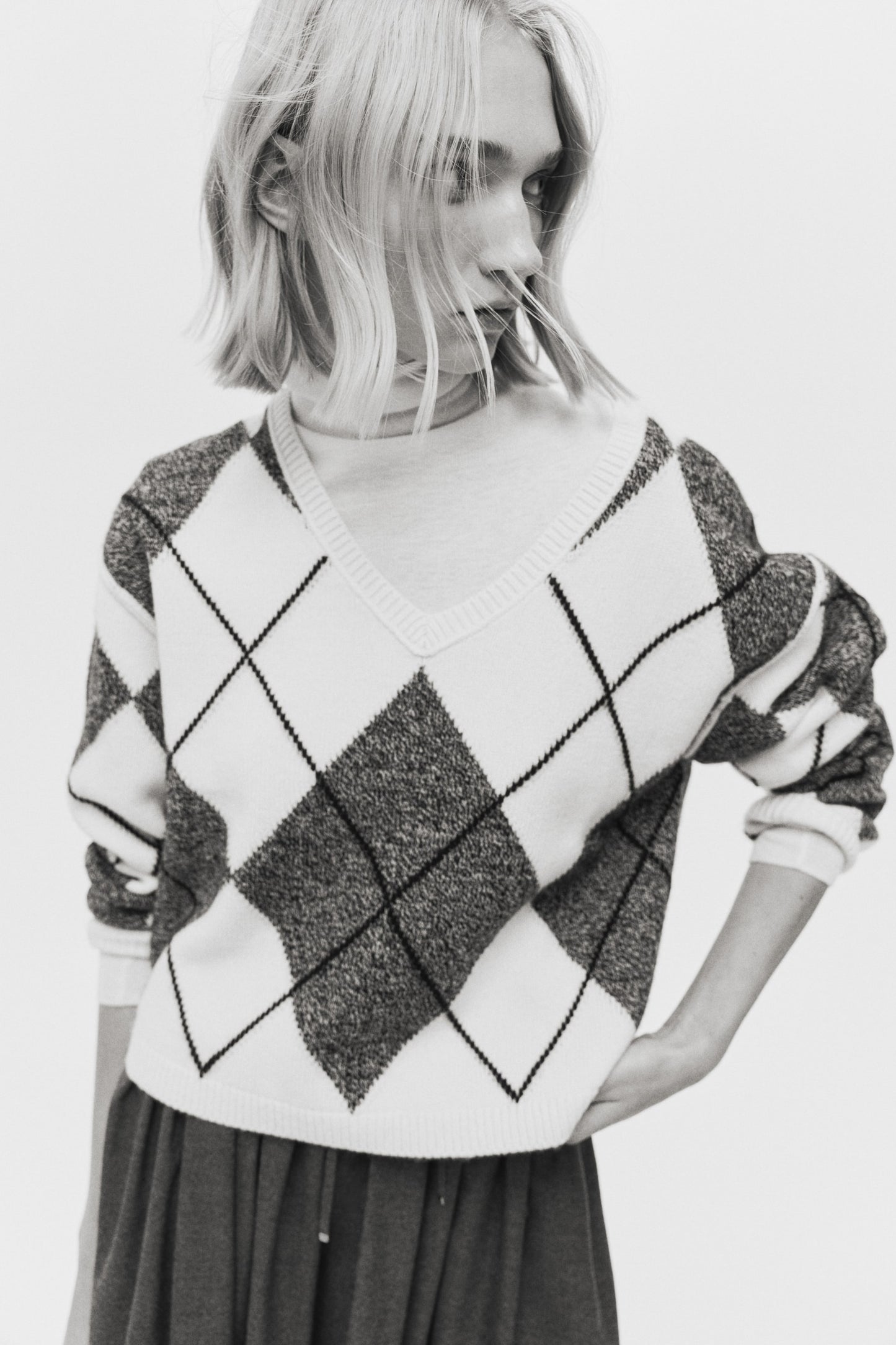 Jacquard-knit wool jumper