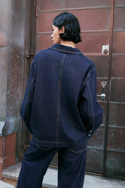 Denim popover shirt