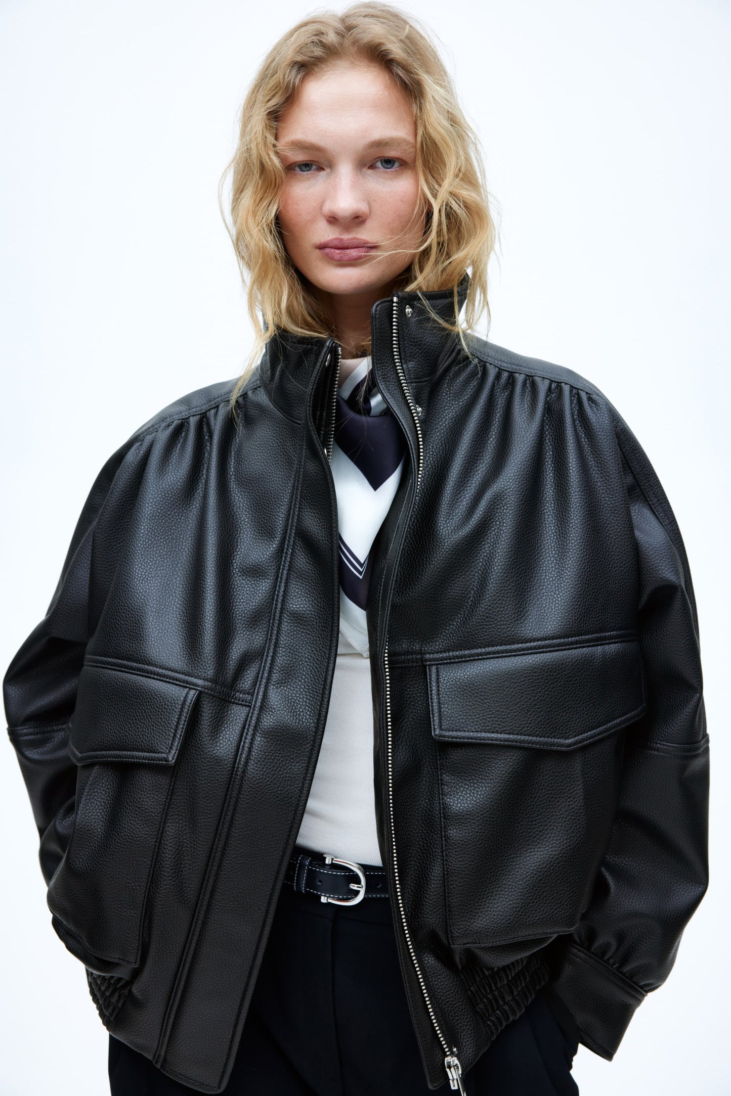 Coated bomber jacket