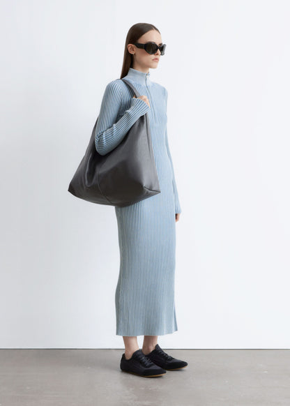 Ribbed Zip-Up Maxi Dress