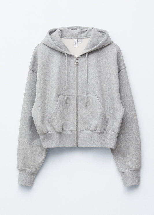 Cropped Zip-Up Hoodie