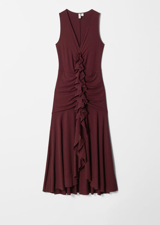 V-Neck Ruffle Maxi Dress
