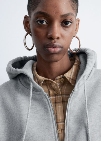 Cropped Zip-Up Hoodie