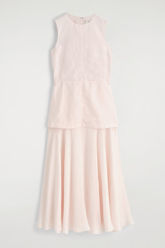 Layered Peplum Midi Dress