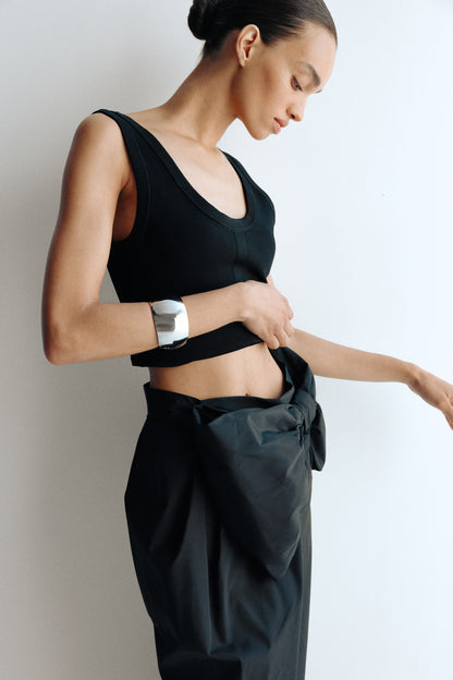 Bow-detail wrap skirt