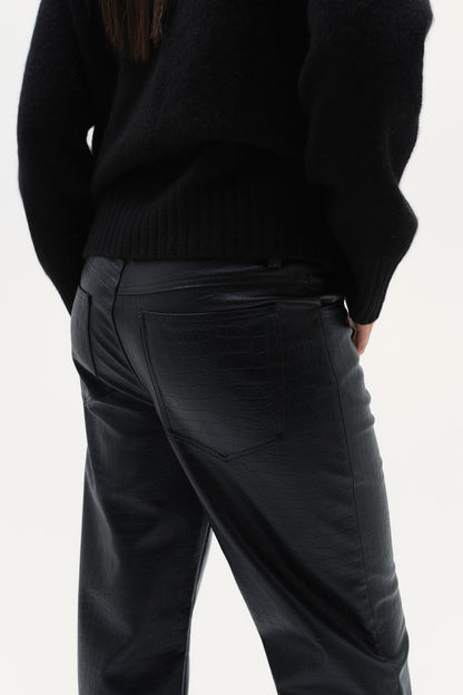 Straight coated trousers