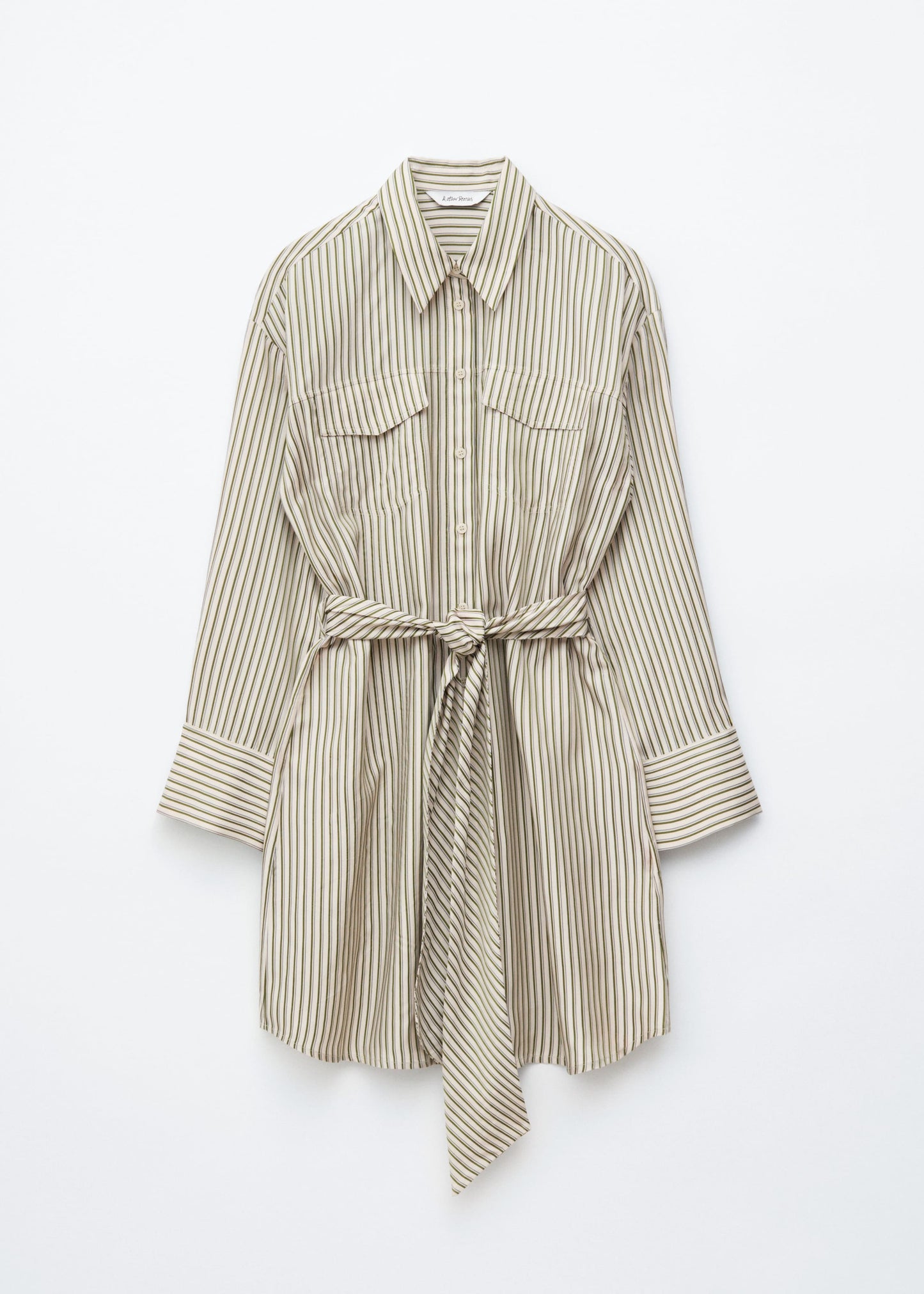 Tie-Belt Mini Shirt Dress
