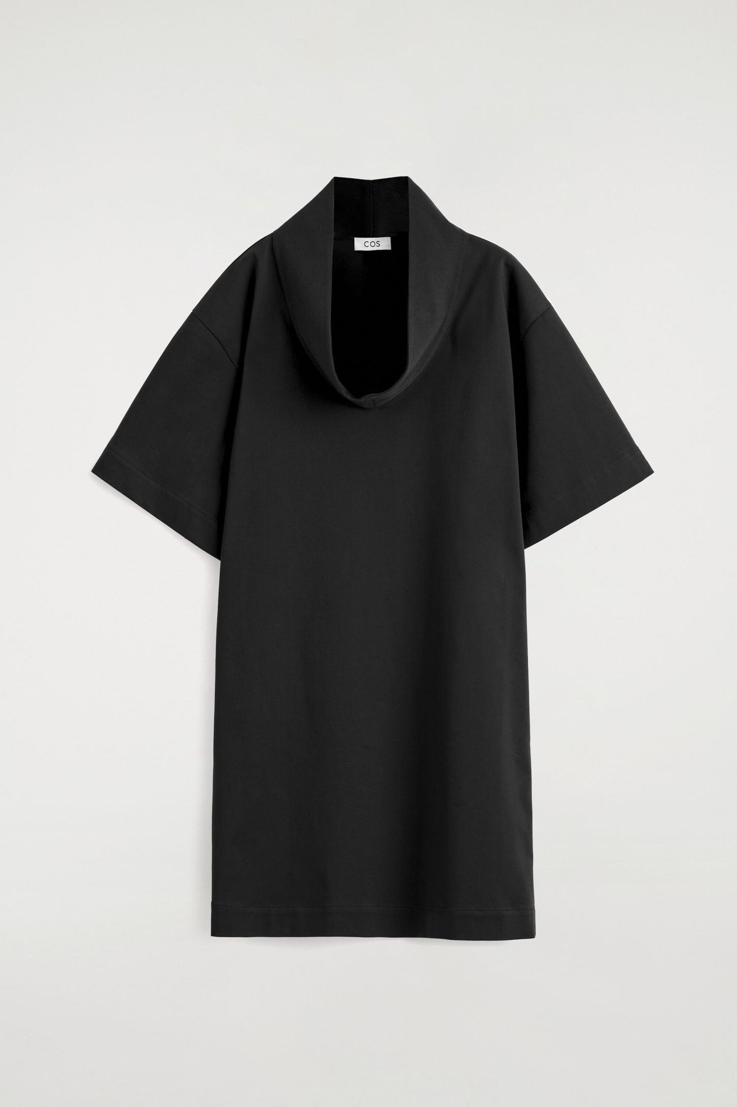 Funnel-Neck Cocoon Mini Dress