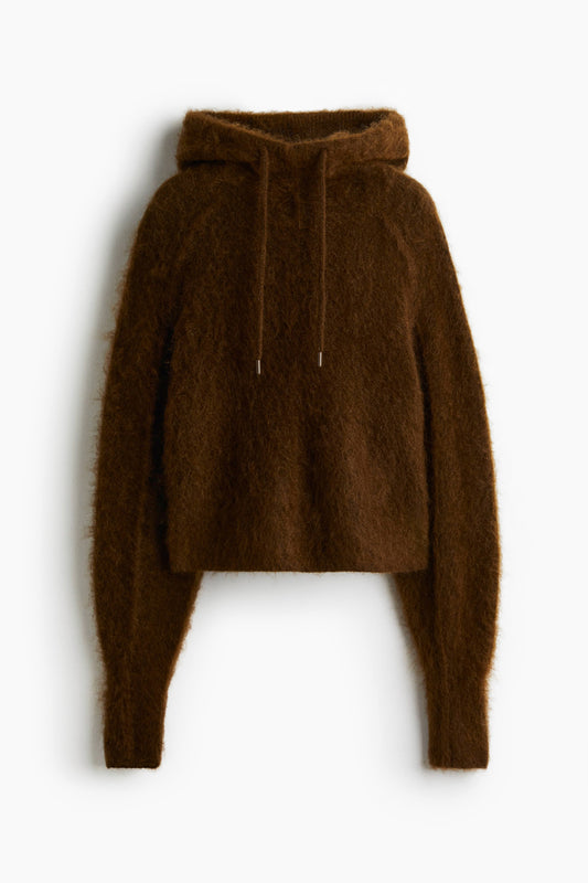 Mohair-blend hoodie