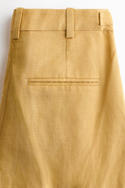 Linen-blend tailored trousers