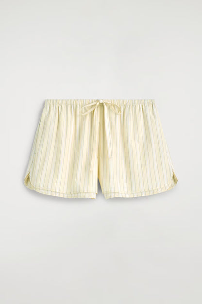 Layered cotton-poplin drawstring shorts