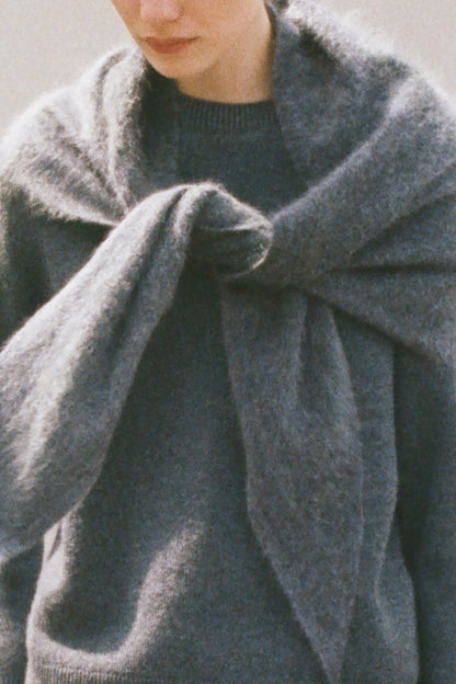 Brushed-Cashmere Triangle Scarf