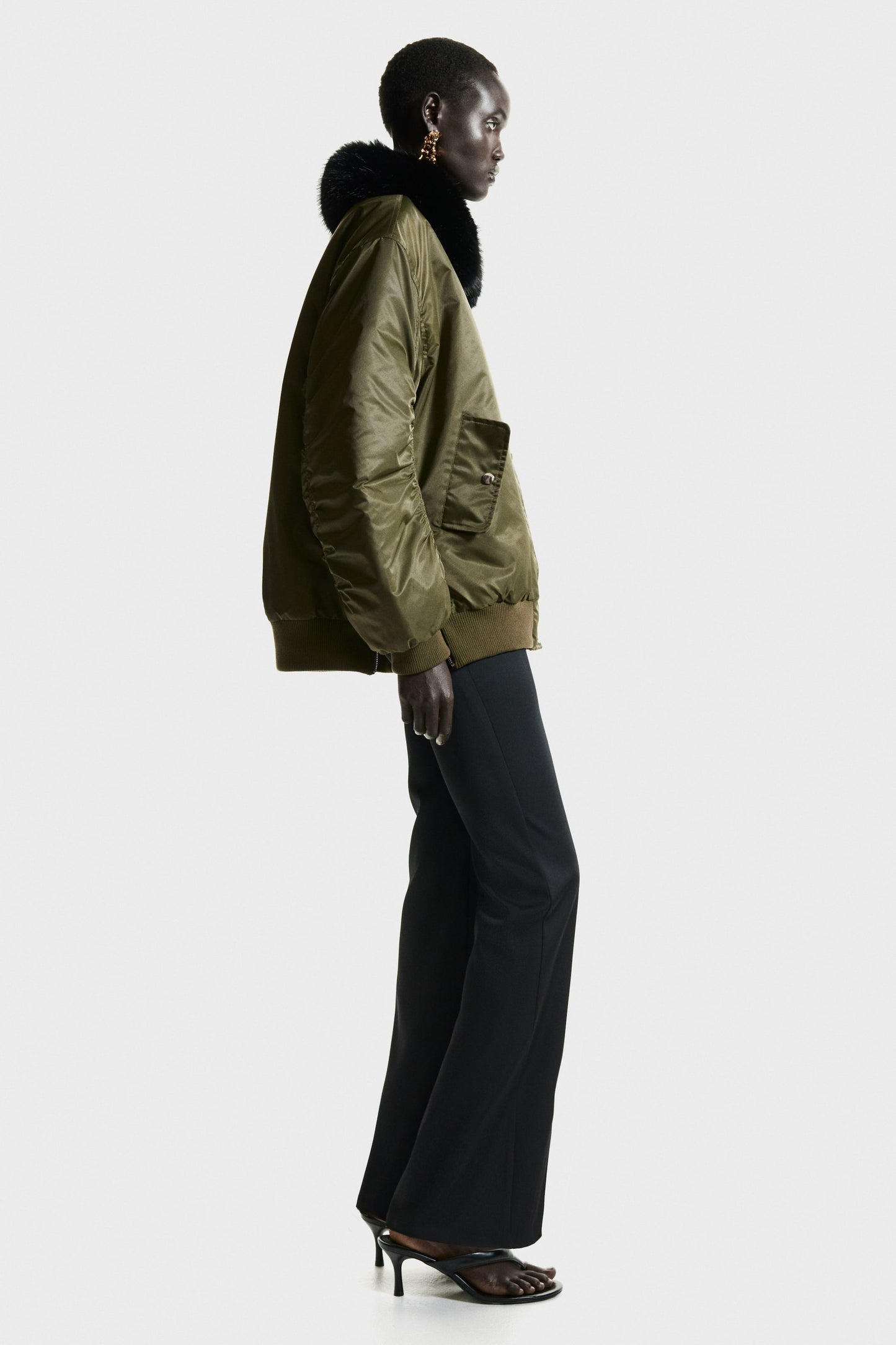 Oversized padded bomber jacket