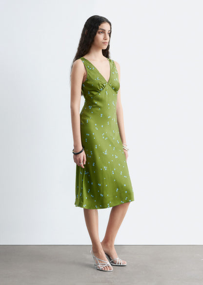 V-Neck Slip Midi Dress