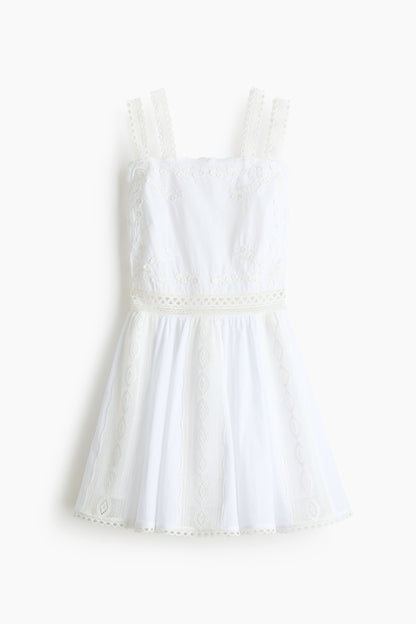 Lace-detail strappy dress