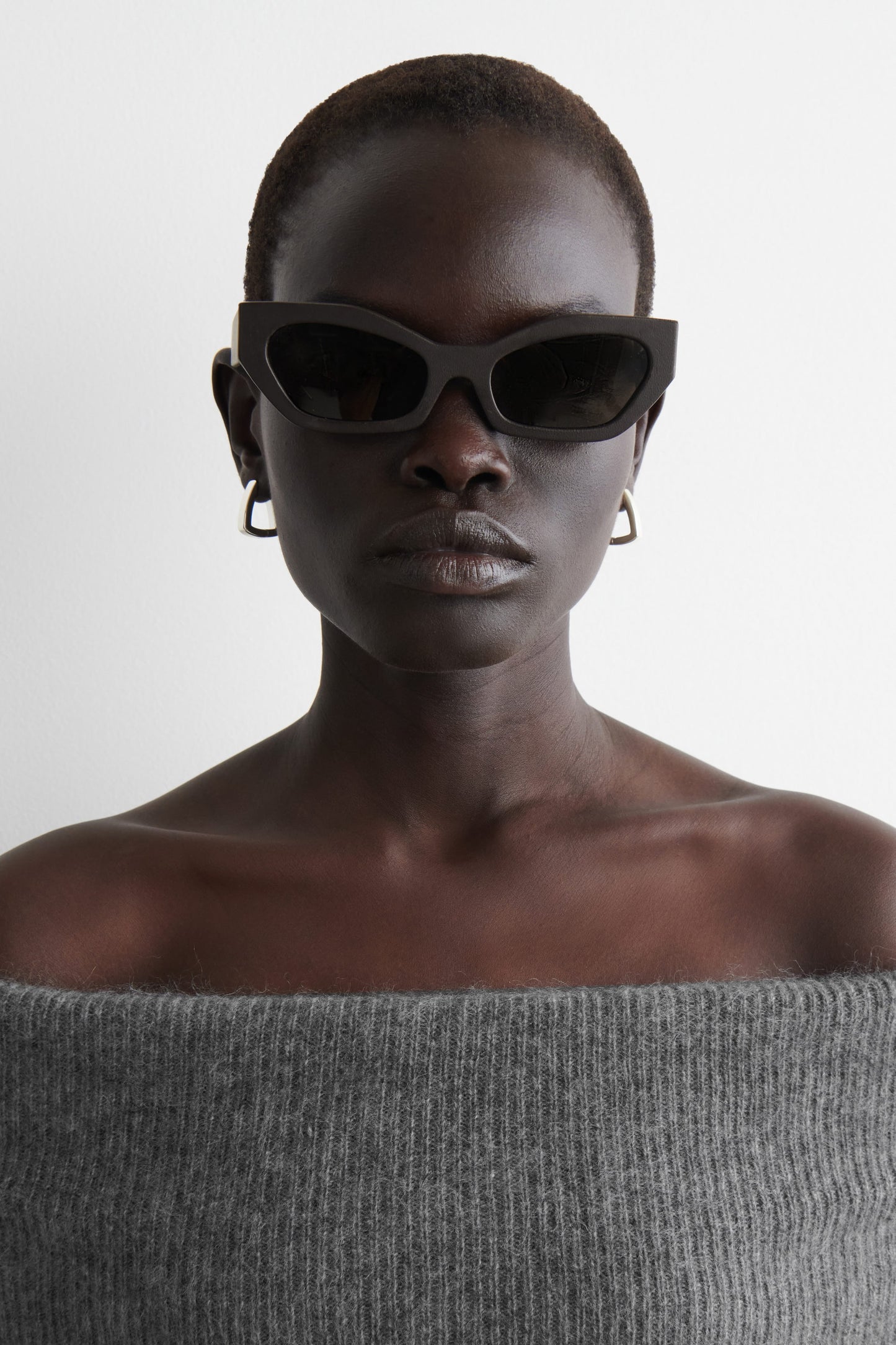 Leather Cat-Eye Sunglasses