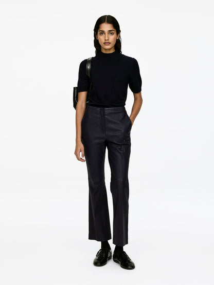 Kick-Flare Leather Trousers