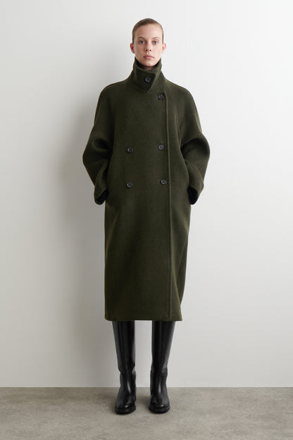Oversized Double-Breasted Wool Coat