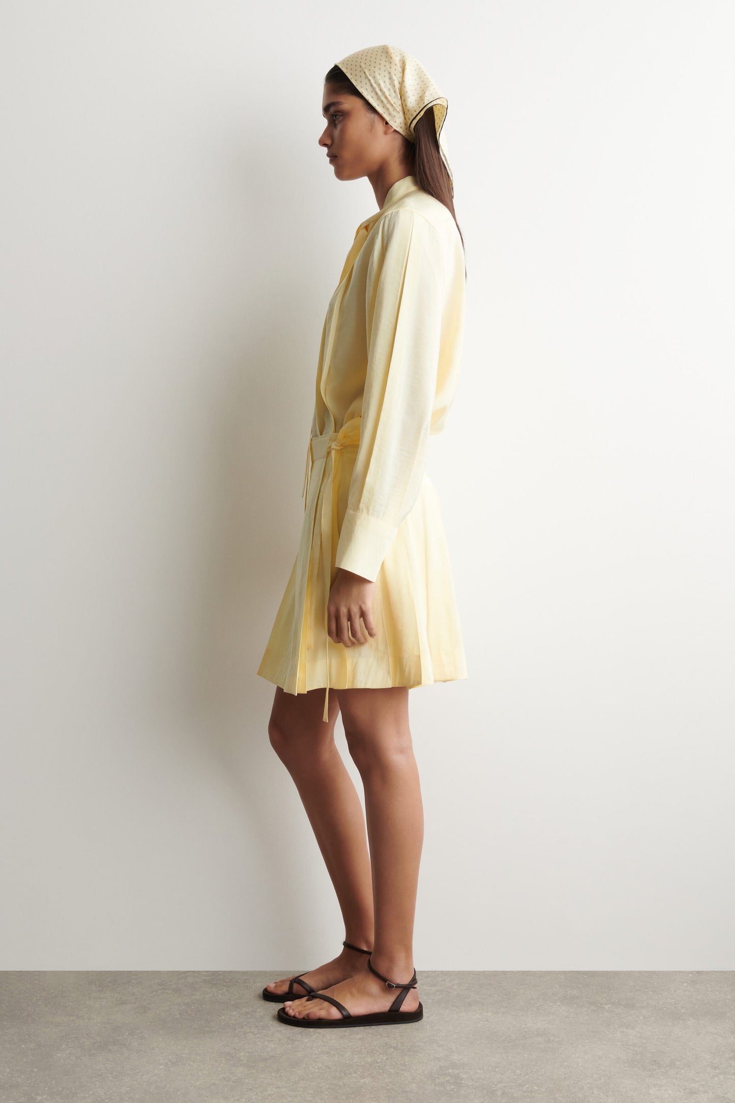 Pleated Mini Wrap Skirt