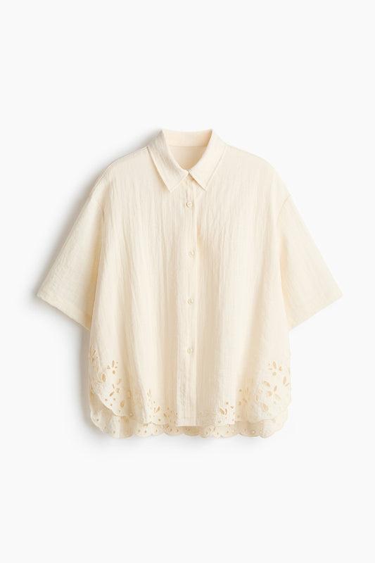 Broderie anglaise beach shirt