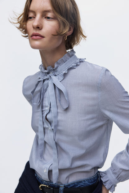 Frill-trimmed blouse